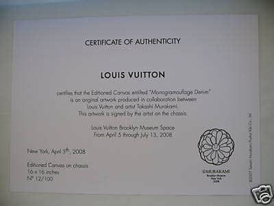 louis vuitton certificate of authenticity.